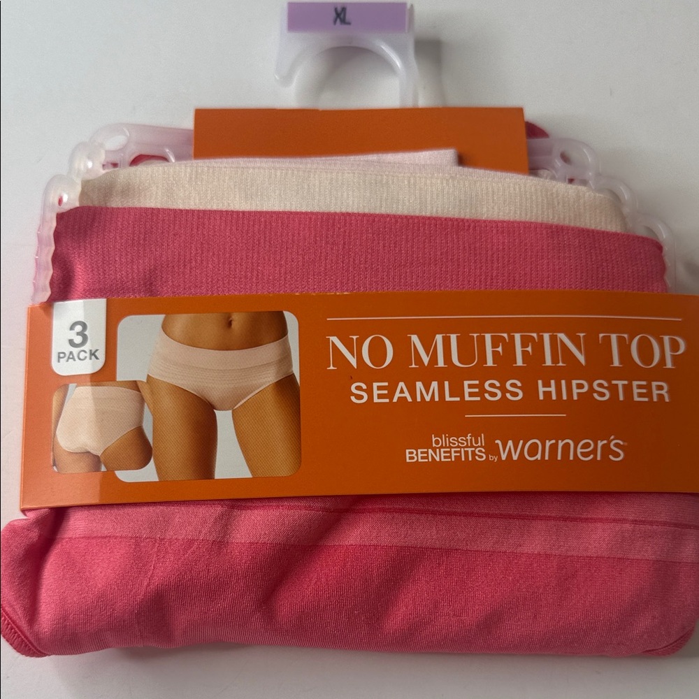 Warners 3pk No Muffin Top Seamless Hipster Panties XL / 8